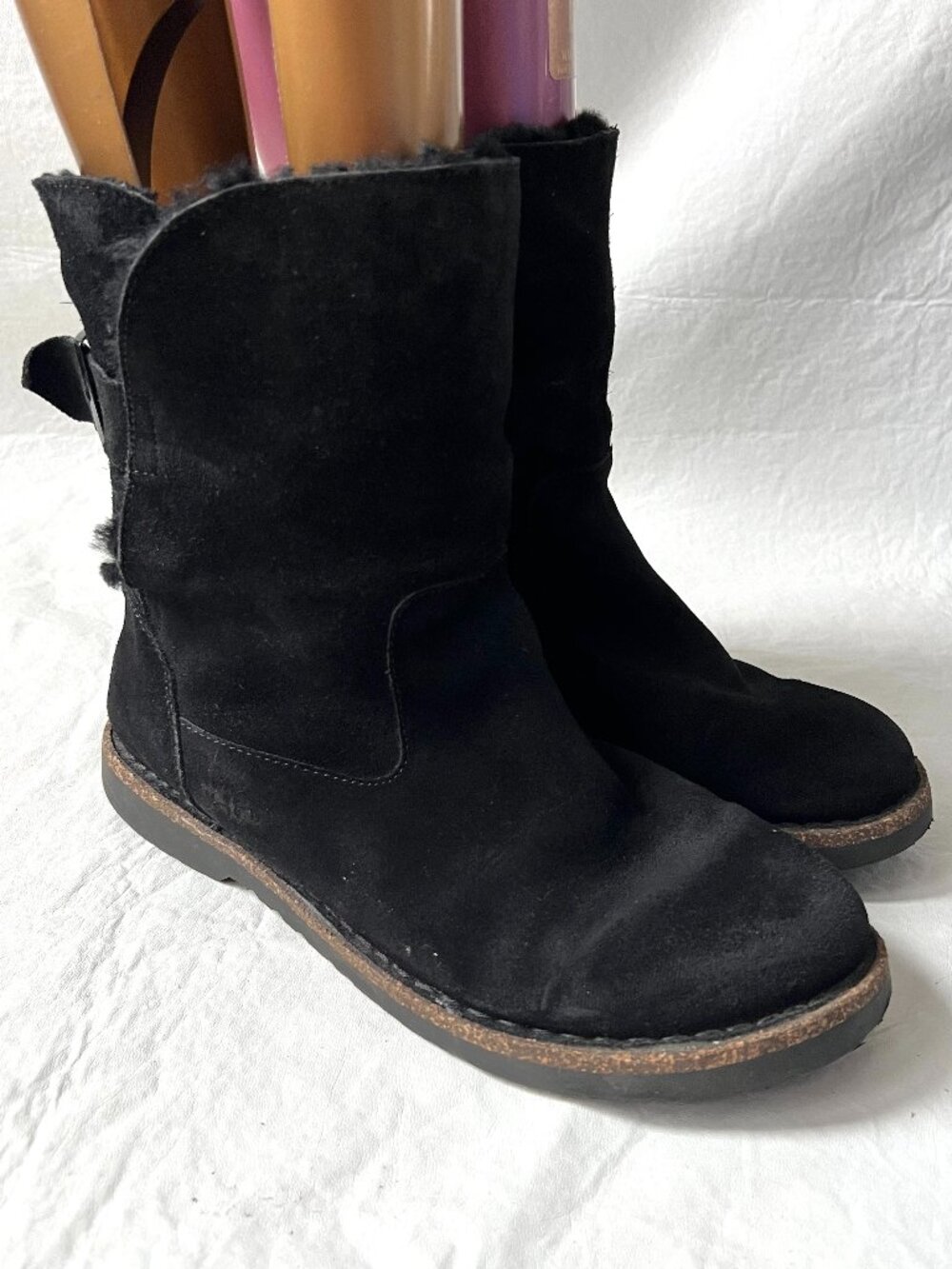 Birkenstock boots black shearling suede EU 41 US 10 10.5 US womens winter short
